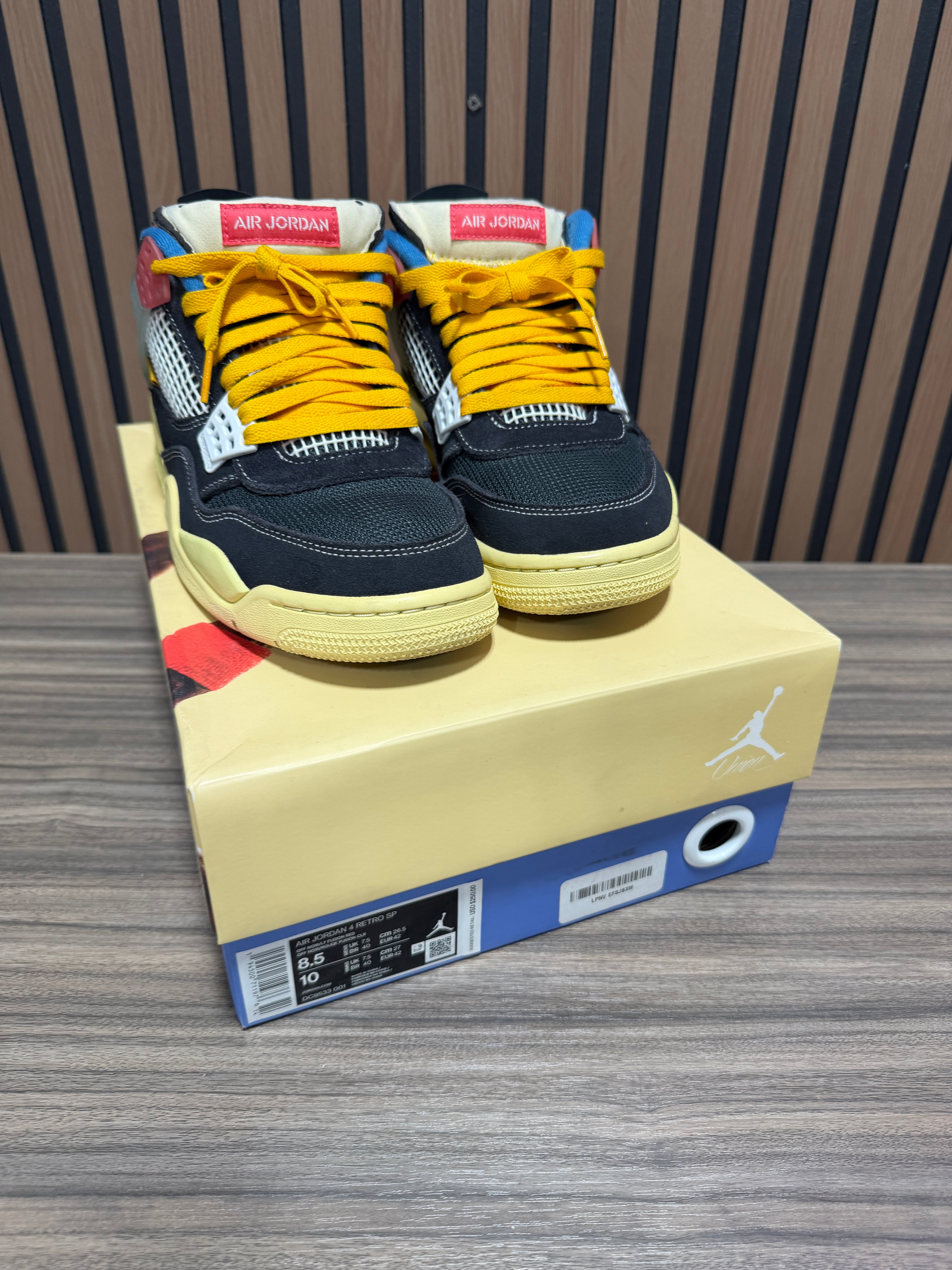 Union LA x Air Jordan 4 Retro 'Off Noir' Sz 8.5