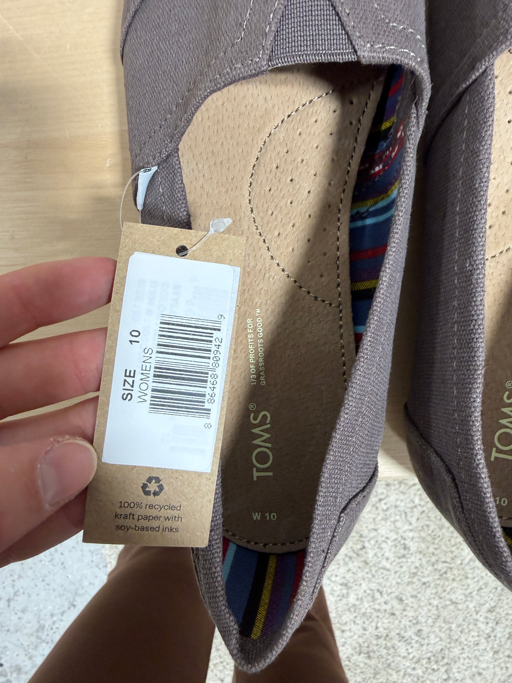 NEW TOMS Alpargata canvas slip-on shoes sz women's 10