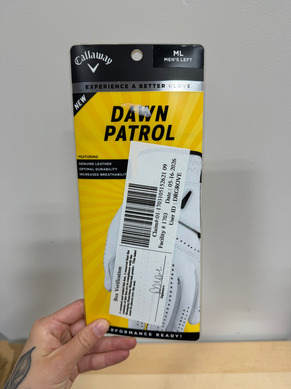 Callaway Dawn Patrol Men's Left Golf Glove (Size: Men's Medium Large / ML)