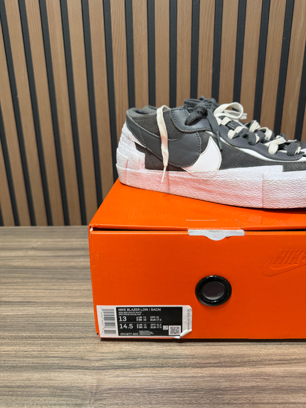 sacai x Nike Blazer Low 'Iron Grey' Sz 13
