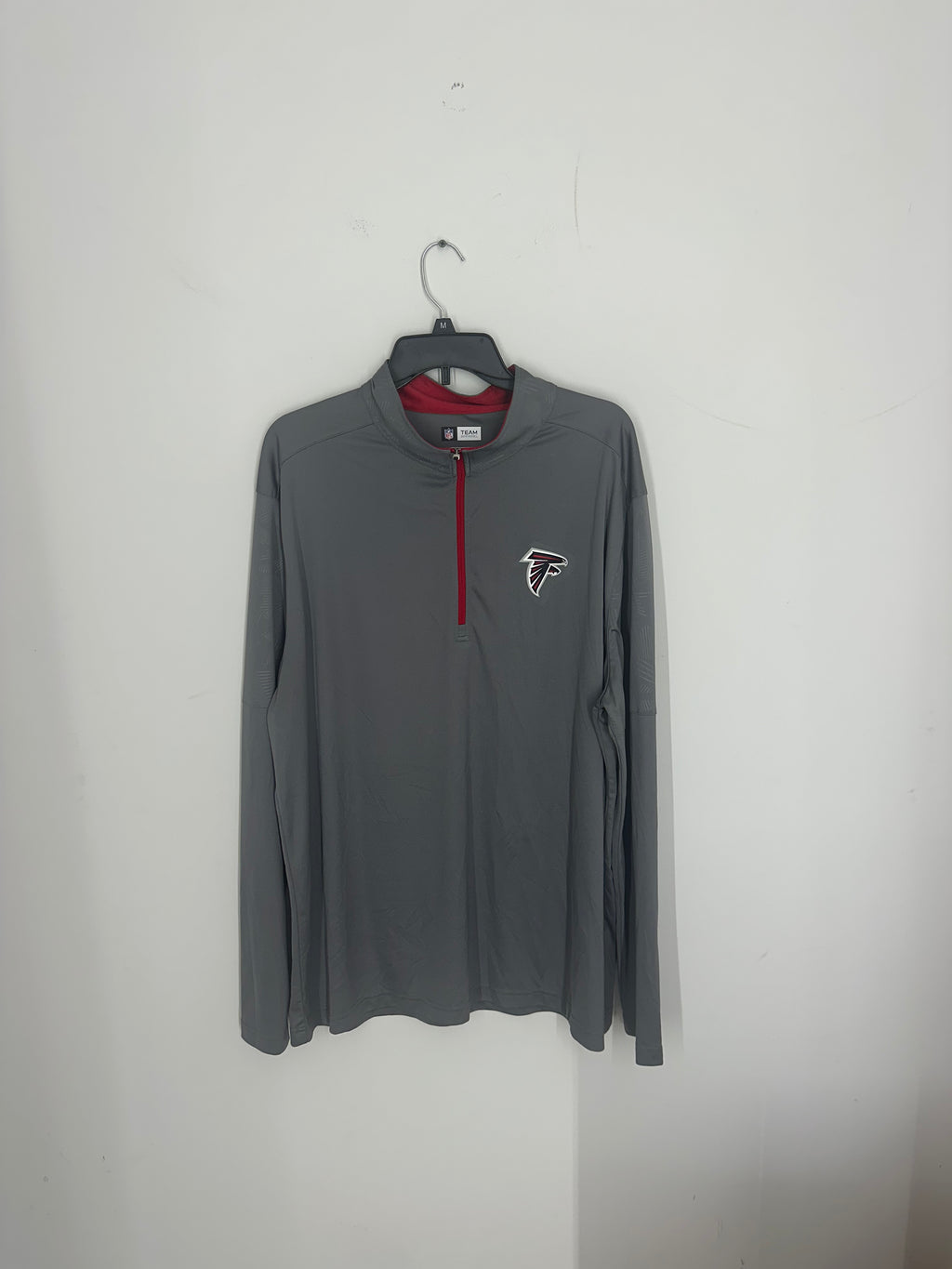 eBay NFL Atlanta Falcons Men's Poly Embossed Gray 1/2 Zip Sz 2XL