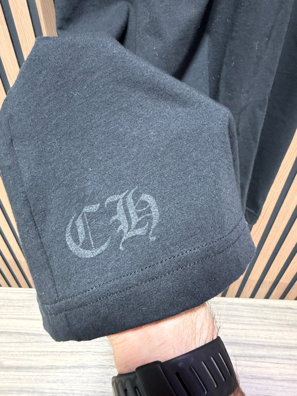 Chrome Hearts Scroll Logo T-Shirt 'Black' Sz Large
