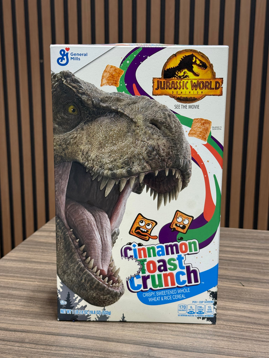 Jurassic Park x Cinnamon Toast Crunch Cereal Box