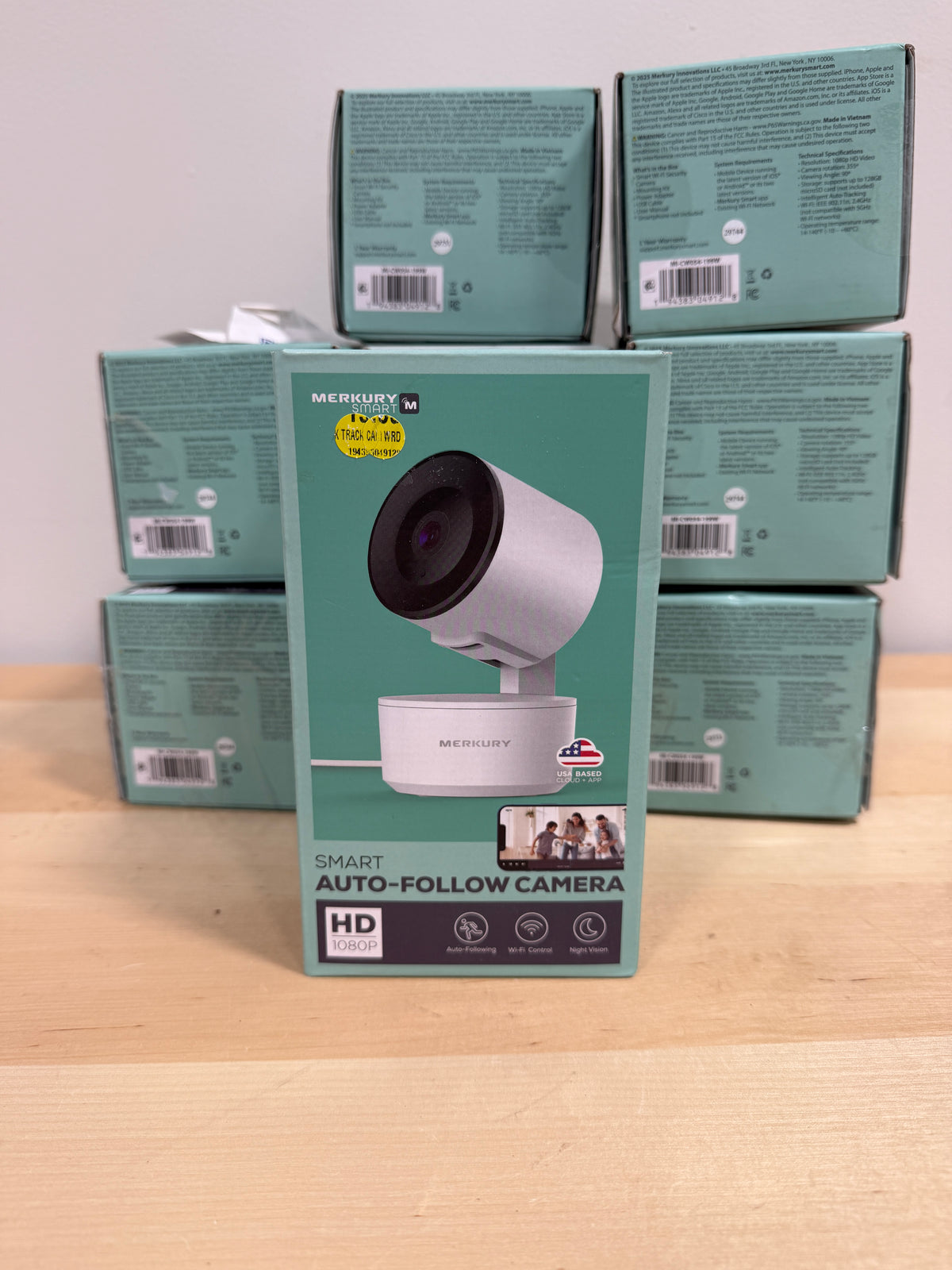 NEW Merkury Smart Auto-Follow Indoor Camera 1080p HD Wi-Fi Security Cam