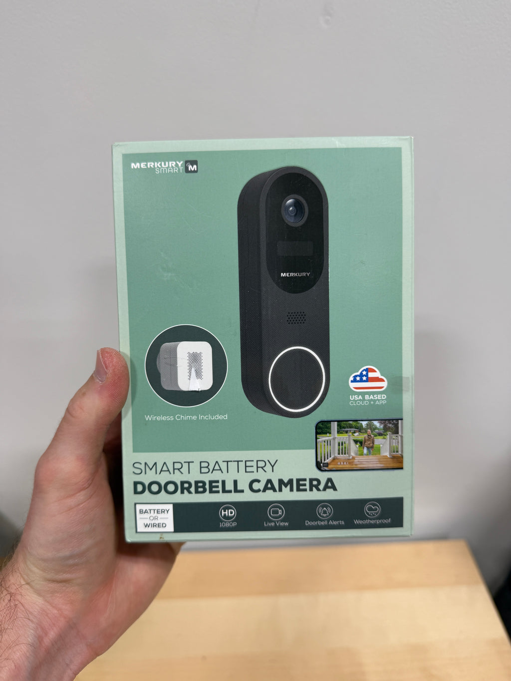 NEW Merkury Smart Battery Doorbell Camera 1080p HD Wire-Free Wi-Fi Security Cam