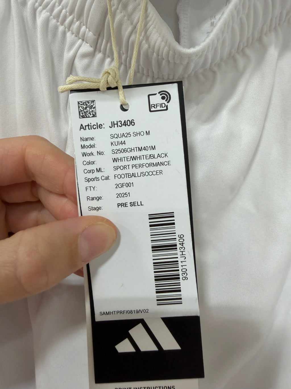 Adidas Mens Squadra 25 Shorts Size Medium White