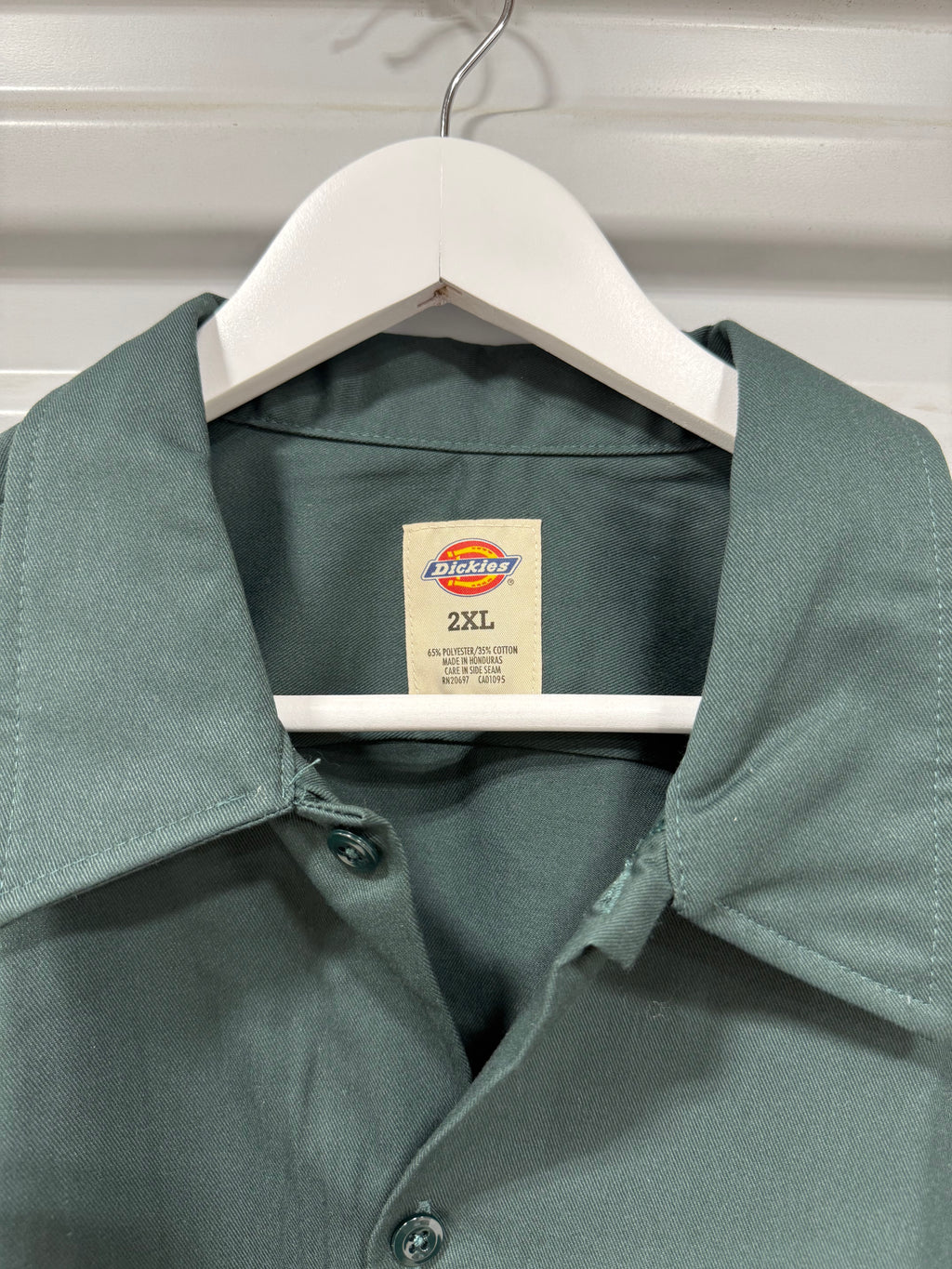 Dickies Work Shirt Green Sz 2XL