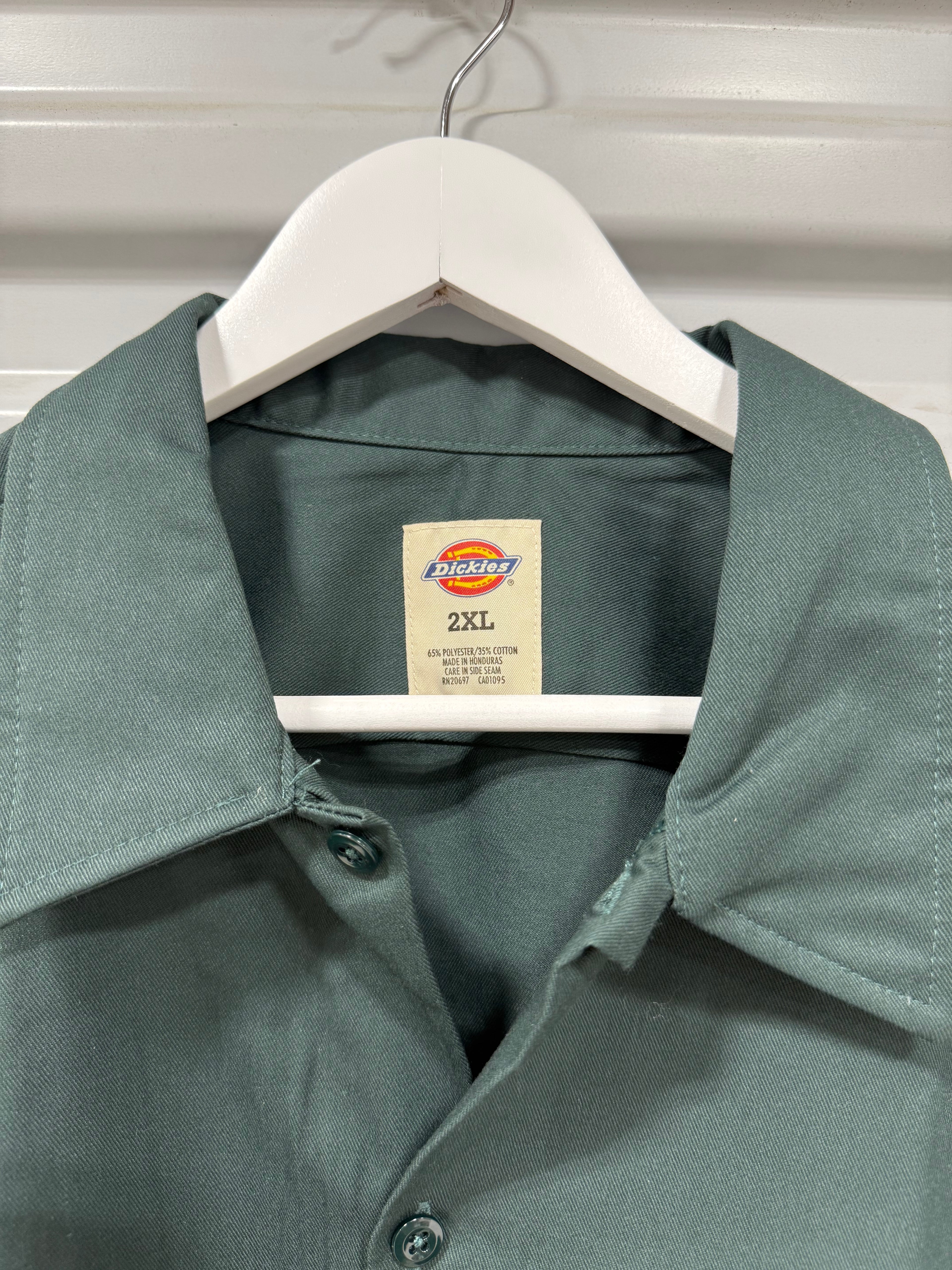 Dickies Work Shirt Green Sz 2XL