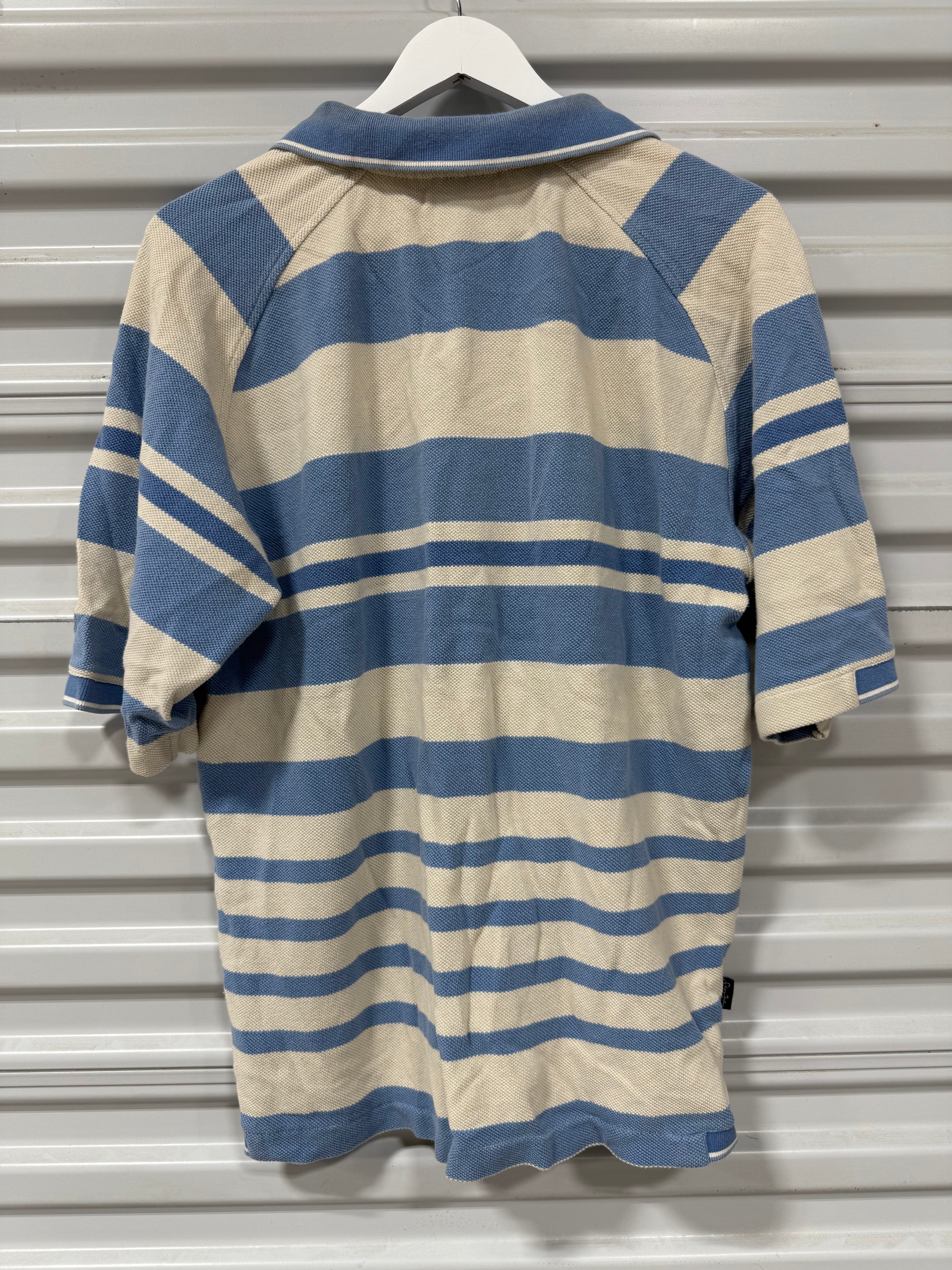 Sean John Polo White/Blue Sz L