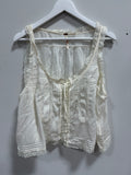 Free People Forevermore Open-Knit Eyelet Lace Sleeveless Tank Top Ivory Size L