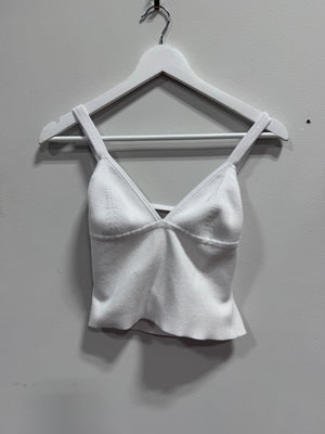 Intimately Free People Teagan Knit V-Neck Cami Tank Top White Size S