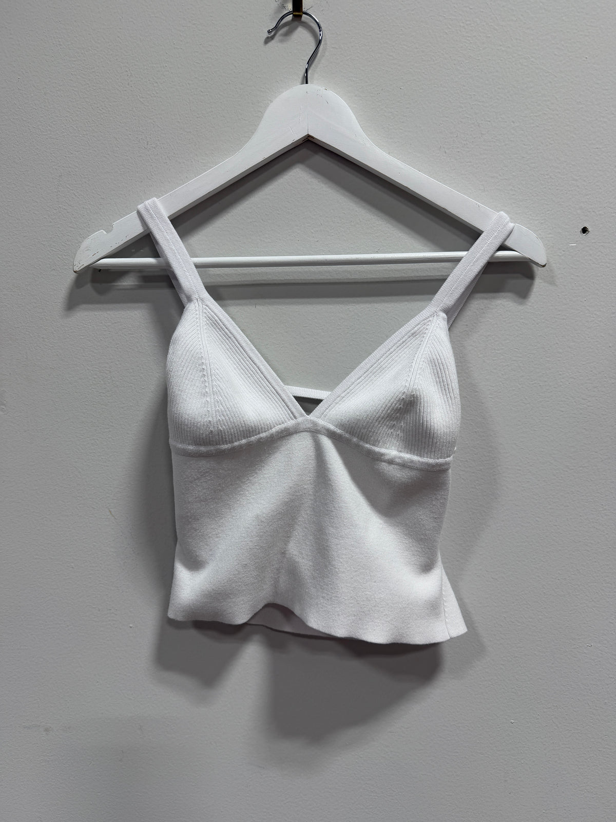 Intimately Free People Teagan Knit V-Neck Cami Tank Top White Size S