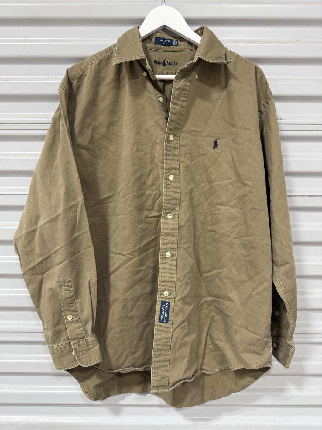 Polo Button Up Light Tan Sz L
