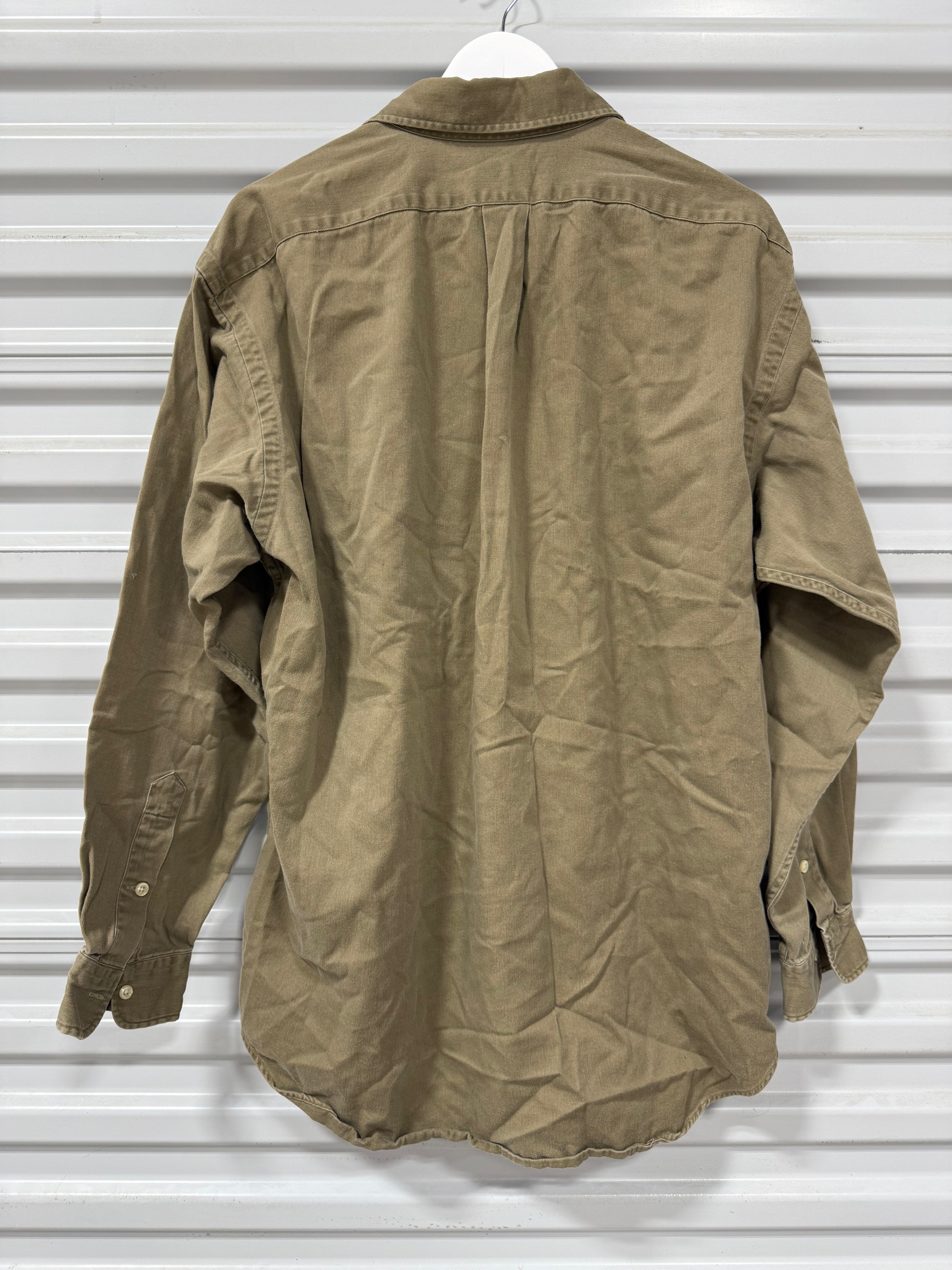 Polo Button Up Light Tan Sz L