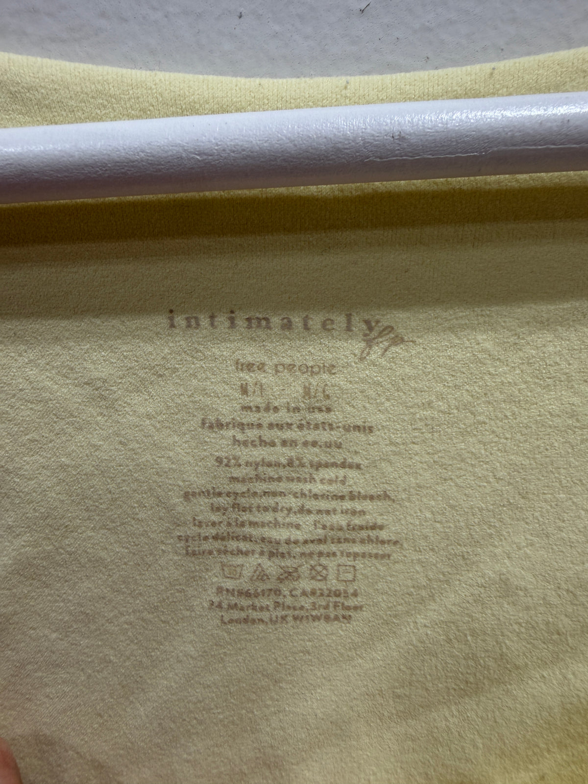 Intimately Free People Clean Lines Seamless Square-Neck Baby Tee Yellow M/L
