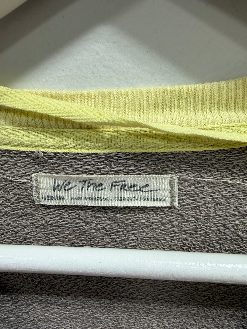 Free People We The Free Classic Crew Colorblock Sweatshirt Taupe Yellow Medium M