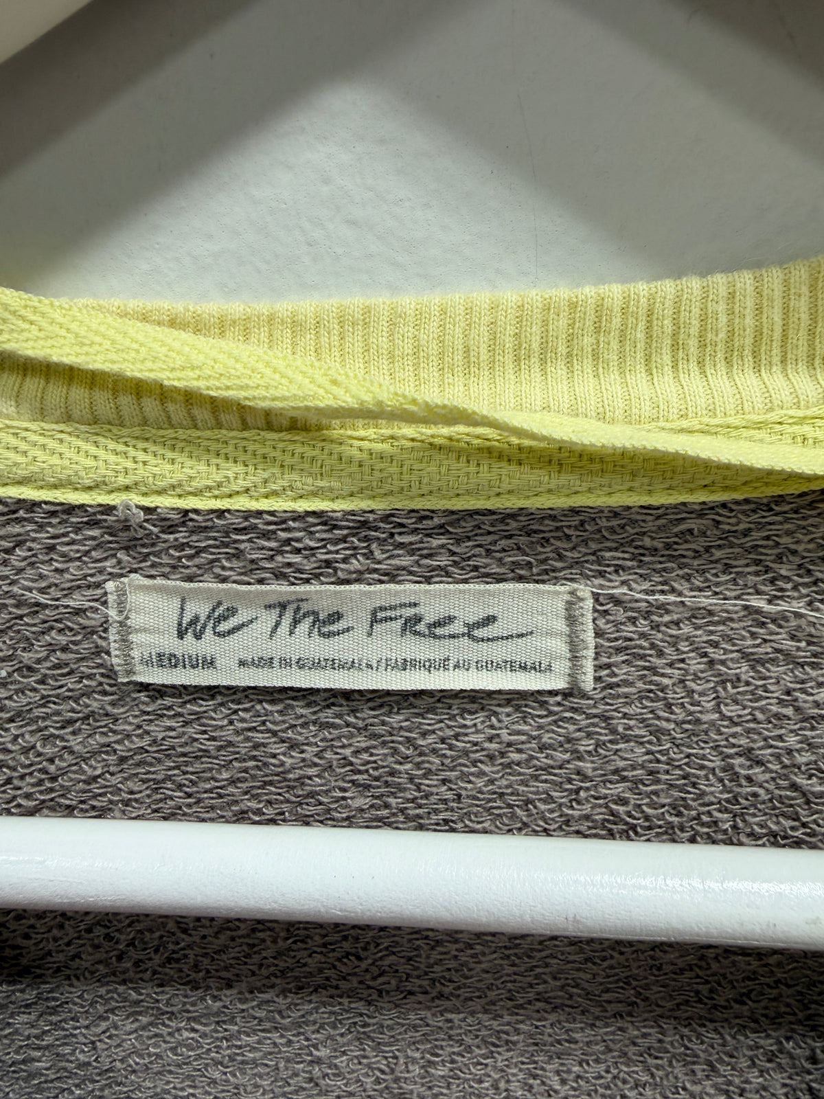Free People We The Free Classic Crew Colorblock Sweatshirt Taupe Yellow Medium M
