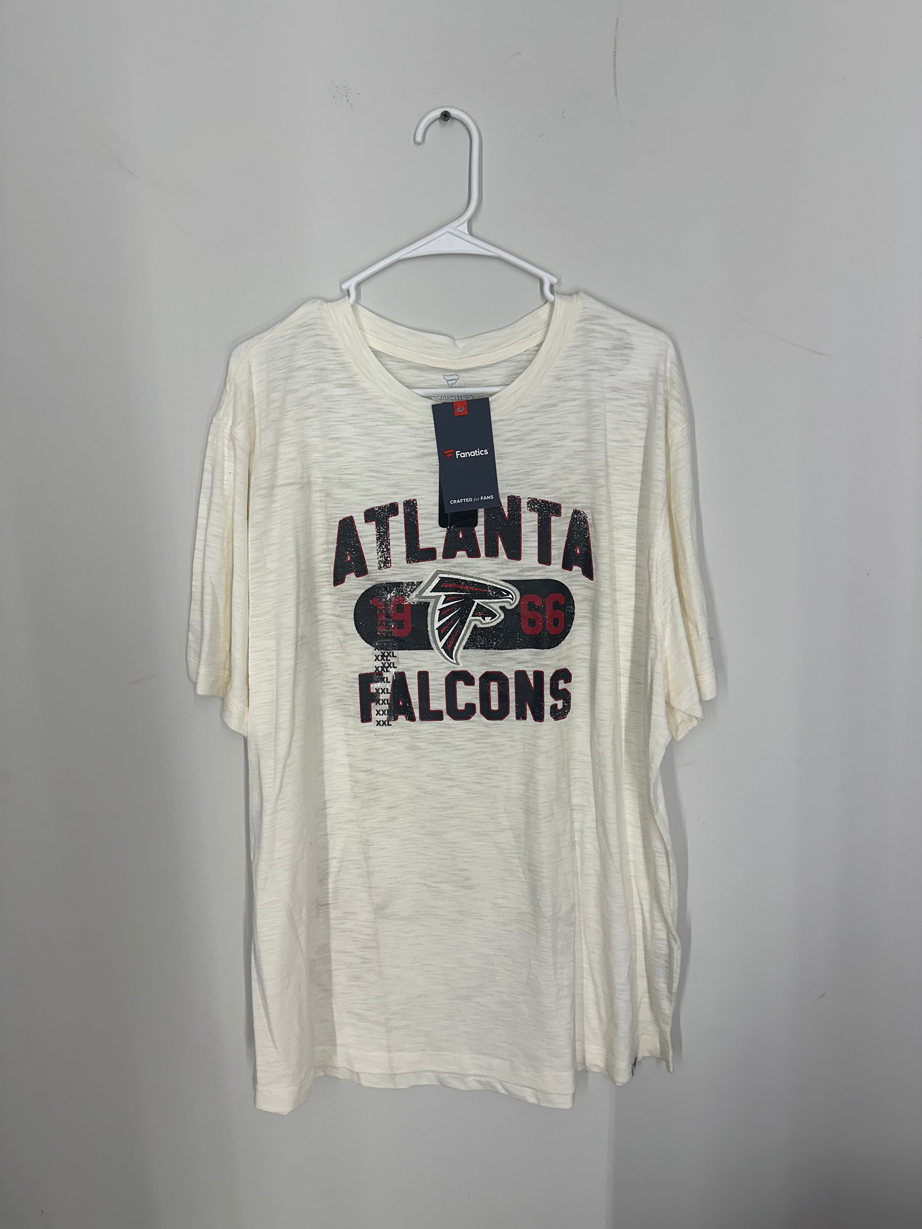 Fanatics Falcons Cream Tshirt Sz 2XL