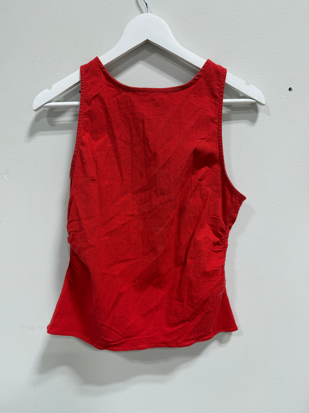 Free People Kaylor Backless Linen Blend Top Atlas Red Size M