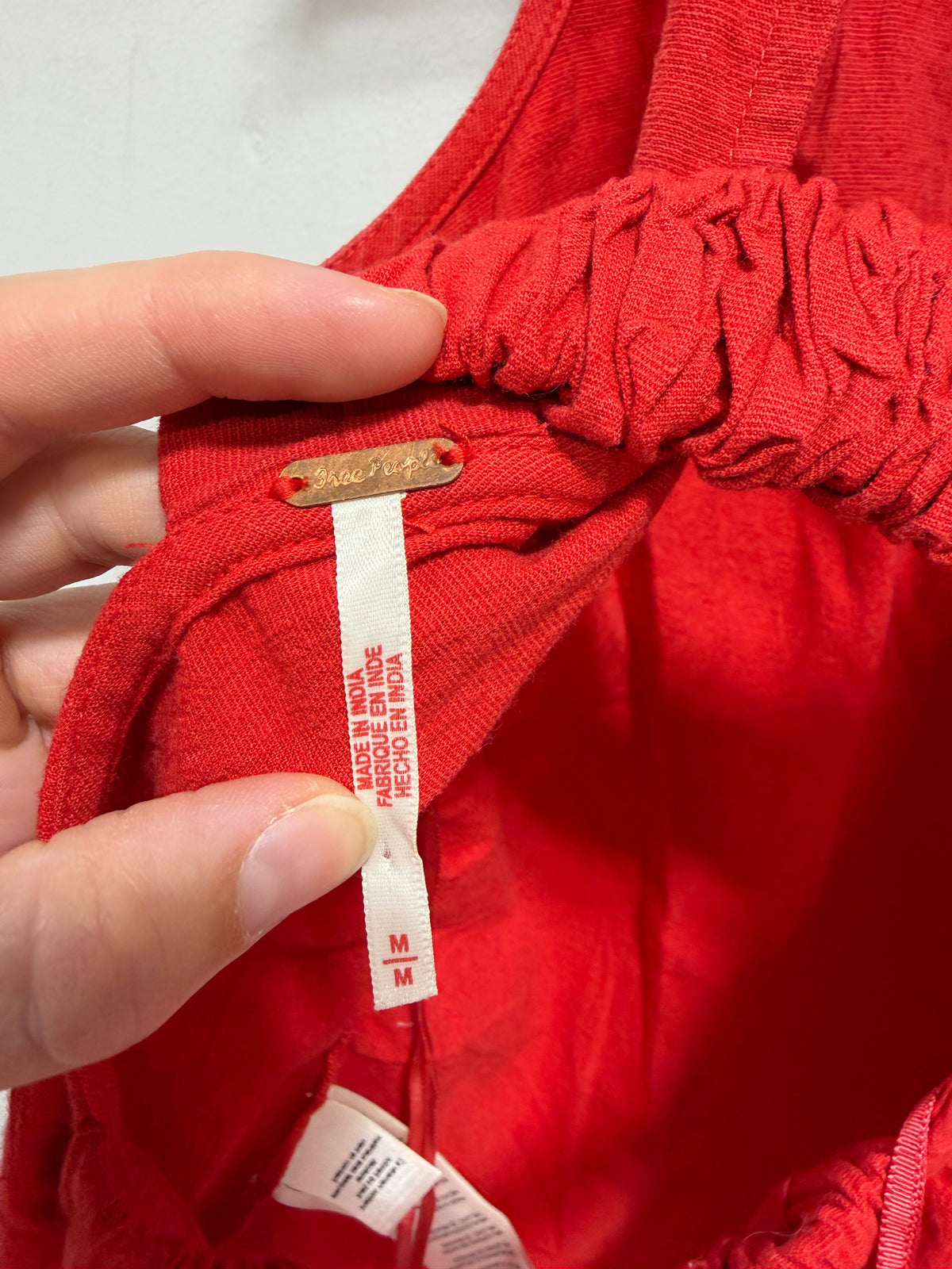 Free People Kaylor Backless Linen Blend Top Atlas Red Size M