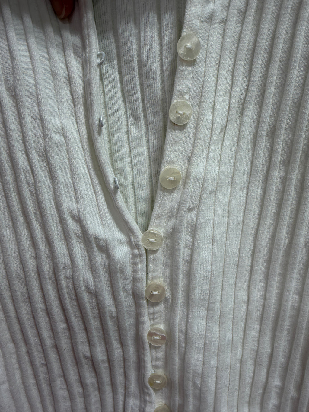 Free People Tilly Rib Button-Up Vest Tank Top Ivory White Size M