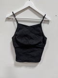 Intimately Free People James Linen Open-Back Cropped Camisole Top Black Size XS