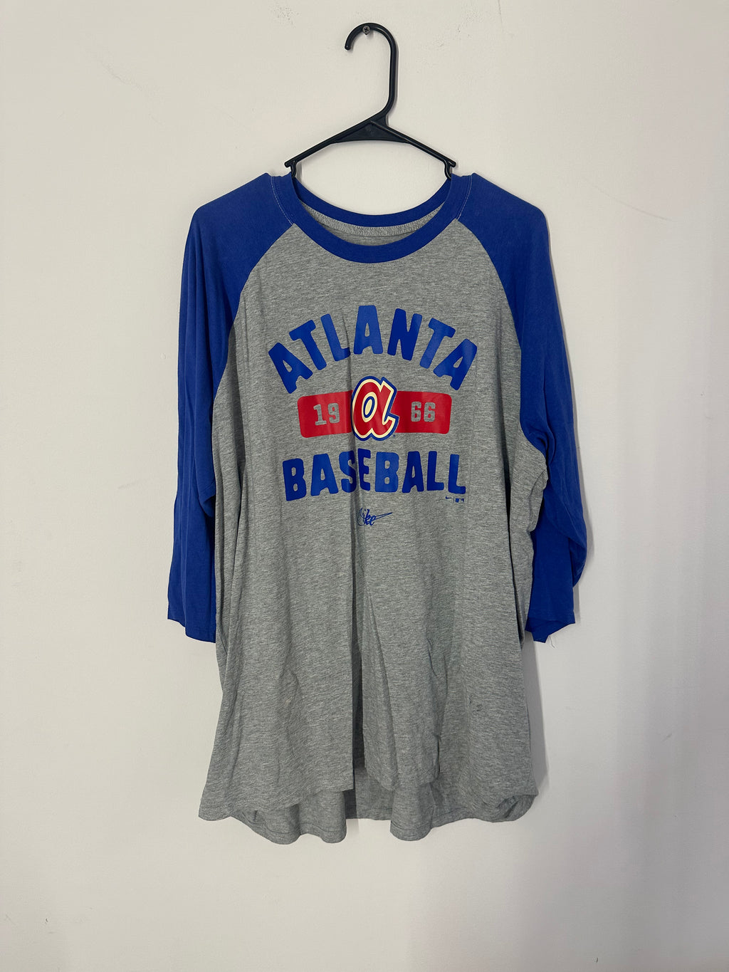 Atlanta Braves 3/4-sleeve raglan T-shirt Sz 2XL