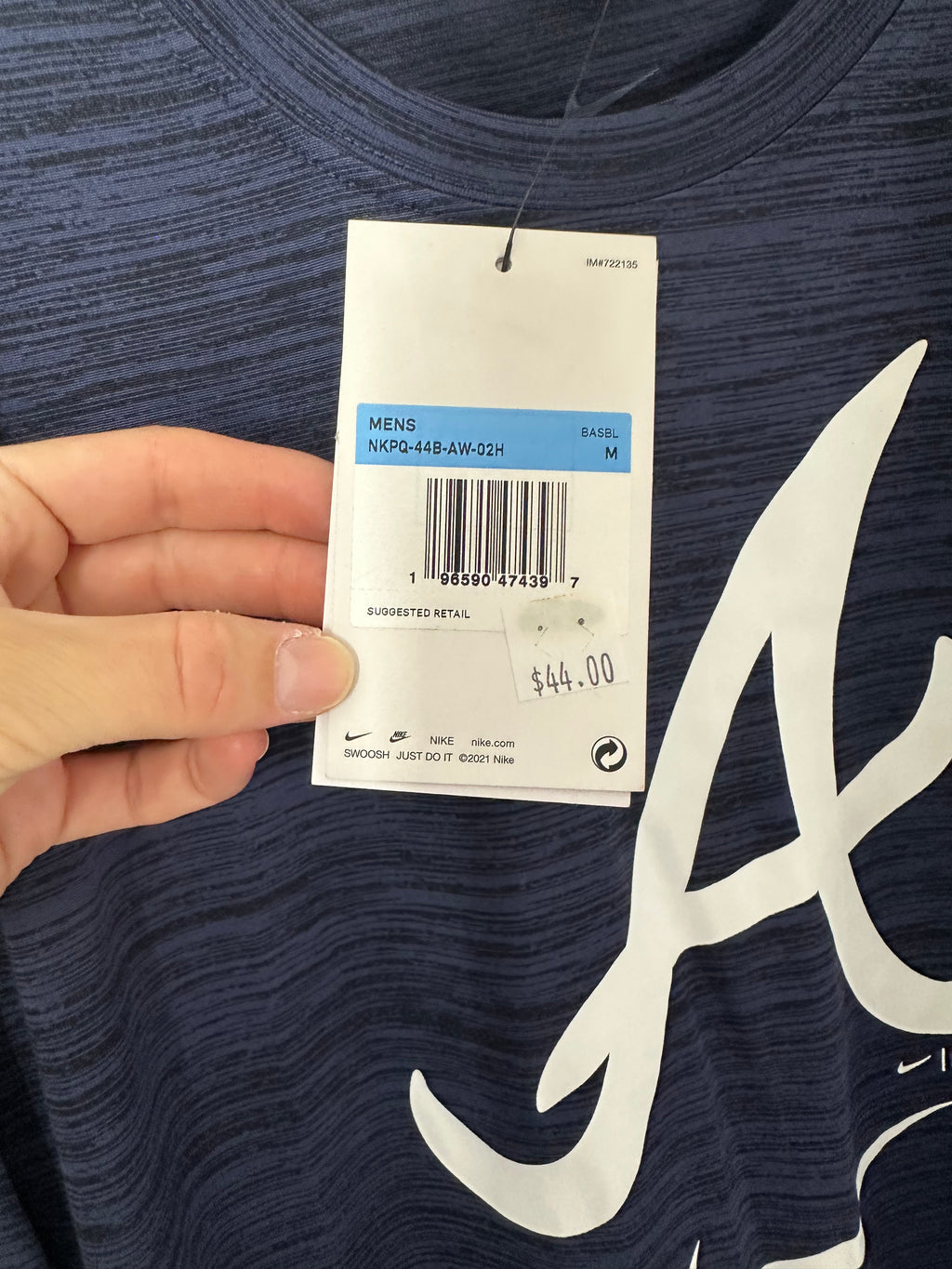 NEW Nike Atlanta Braves Logo Velocity Shirt Sz M