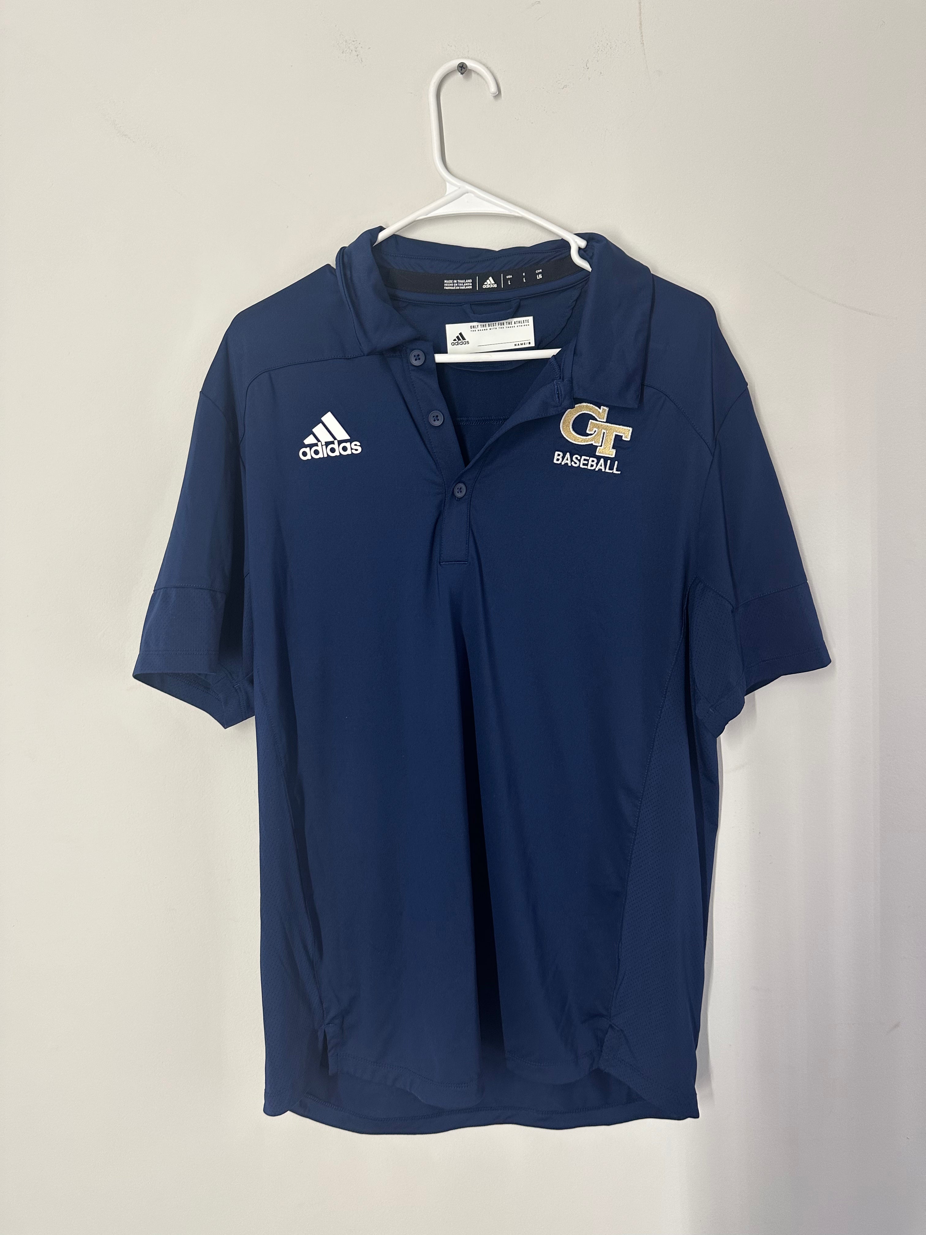 Adidas Georgia Tech Baseball polo shirt Sz L