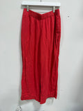 Abercrombie & Fitch Linen-Blend Wide-Leg Pull-On Pants Vivid Red Size M