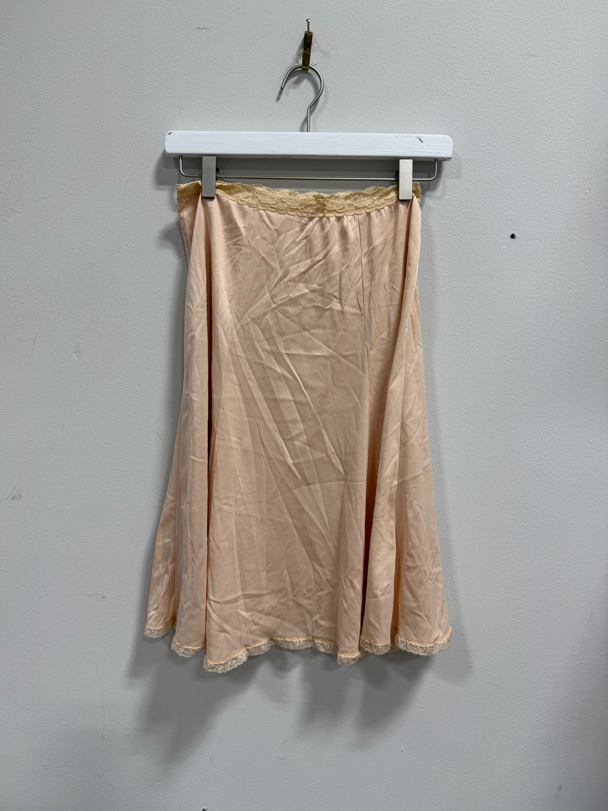 Vintage Tan Lace Trimmed Half Slip Skirt