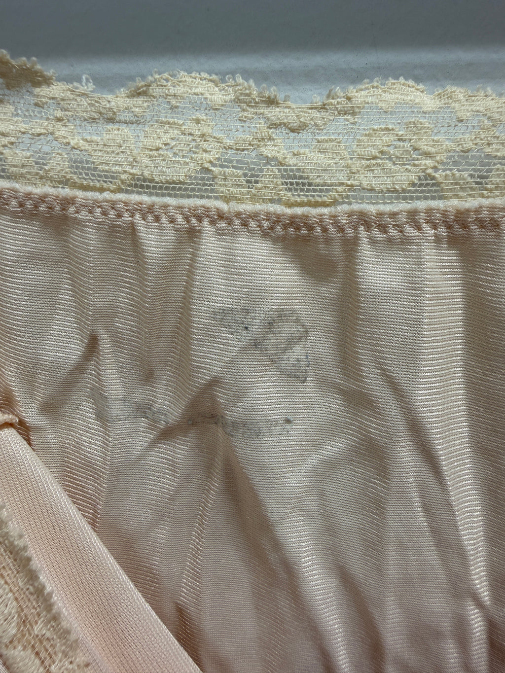 Vintage Tan Lace Trimmed Half Slip Skirt