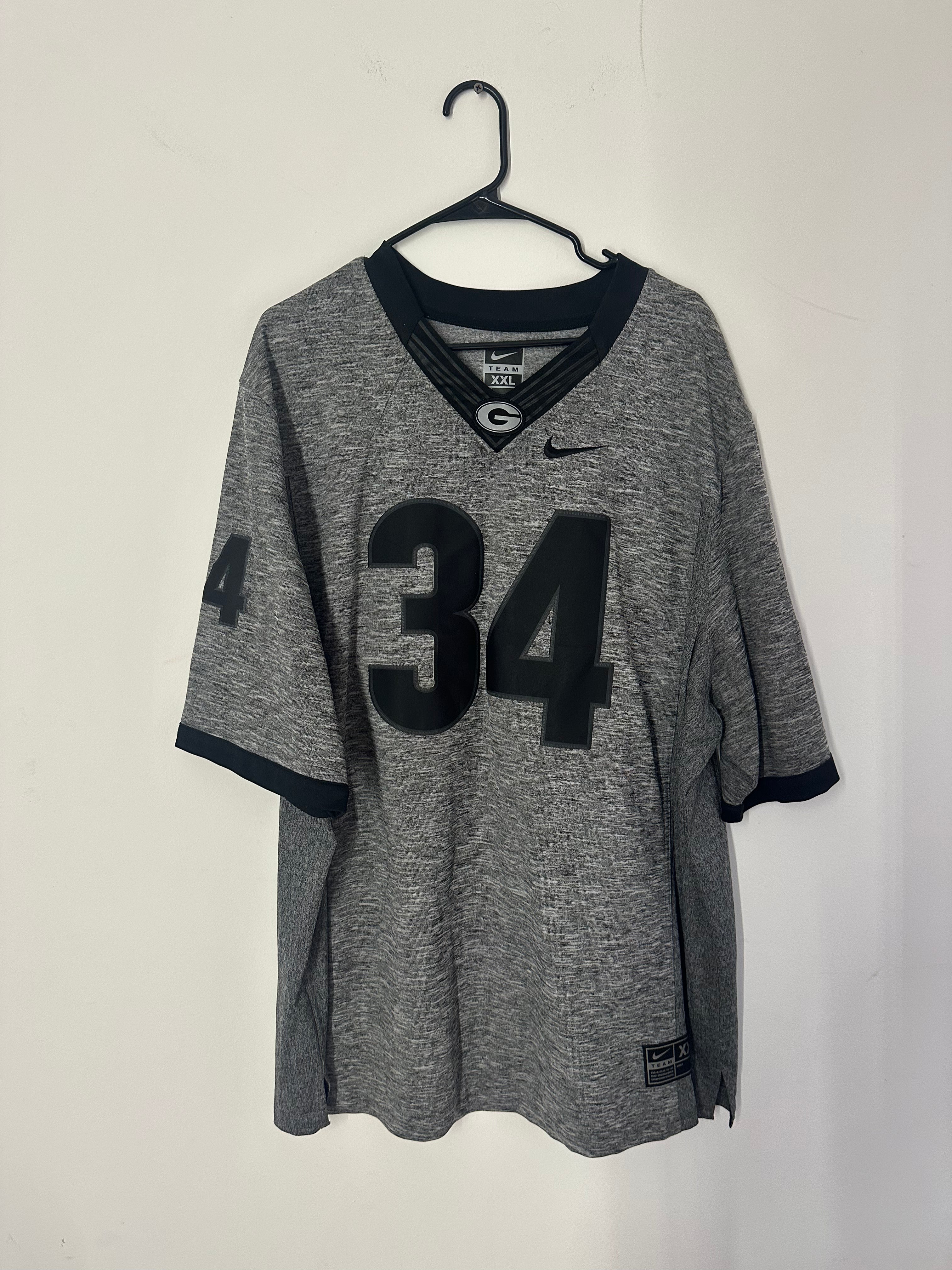 Nike Men's Georgia Bulldogs Gridiron Grey #34 Jersey Sz 2XL