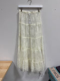 NEW Topshop Full Skirted Tiered Sheer Lace Maxi Skirt in Ivory, Size US 6