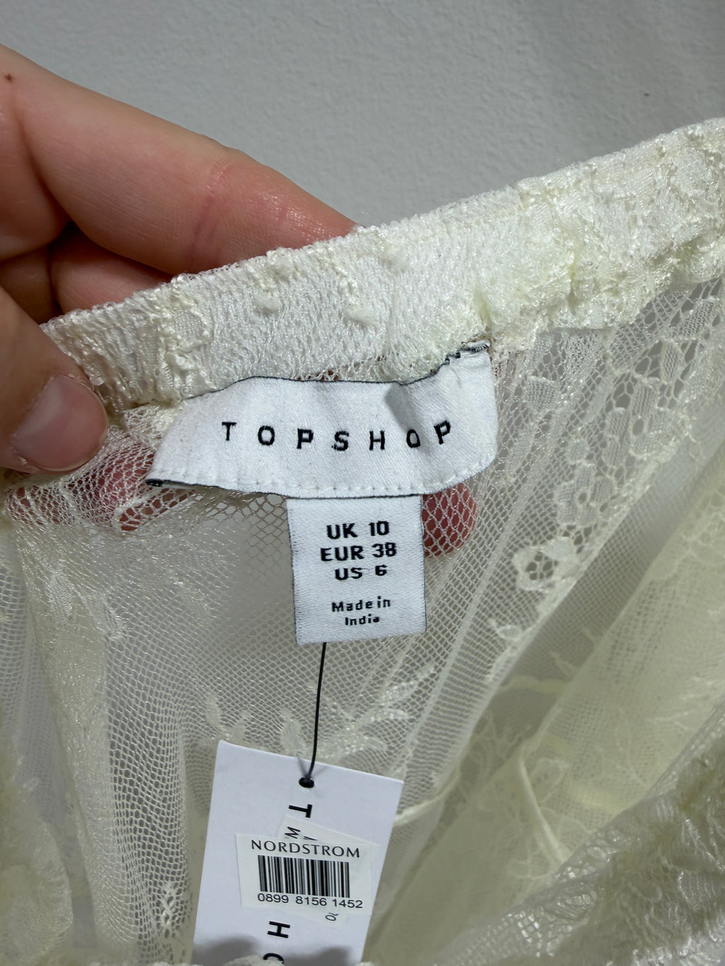 NEW Topshop Full Skirted Tiered Sheer Lace Maxi Skirt in Ivory, Size US 6