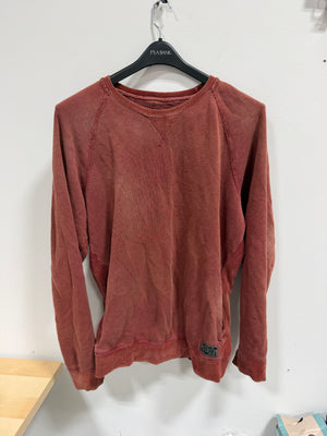 Vintage Diesel Co. Pigment-Dyed Raglan Crewneck Sweatshirt in Brick Red, Size XL