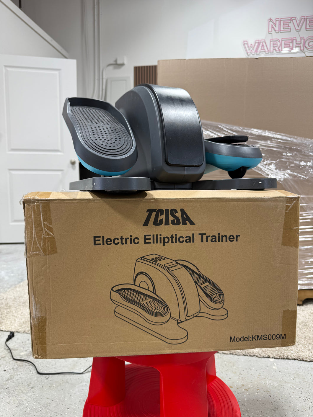 Tcisa DHIEO273DBIDU9S8U Under Desk Elliptical Machine Electric Ellipse Leg Exerciser for Seniors with Remote Control & 10 Adjustable Speeds