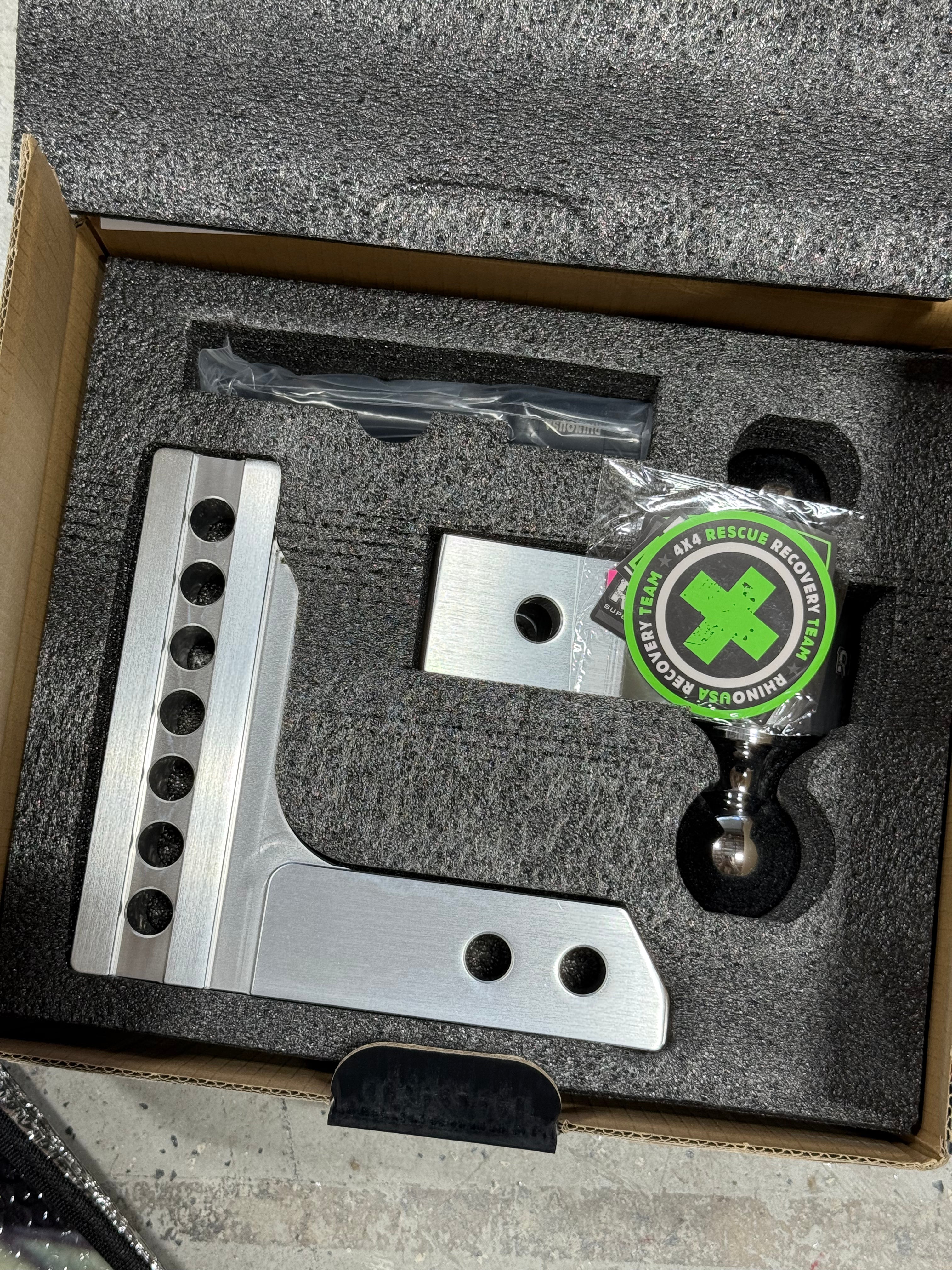 Rhino USA HTDROP2 Adjustable Drop Hitch 2-Inch Receiver Heavy Duty Aluminum 6-Inch Drop/Rise 12,500 LBS GTW