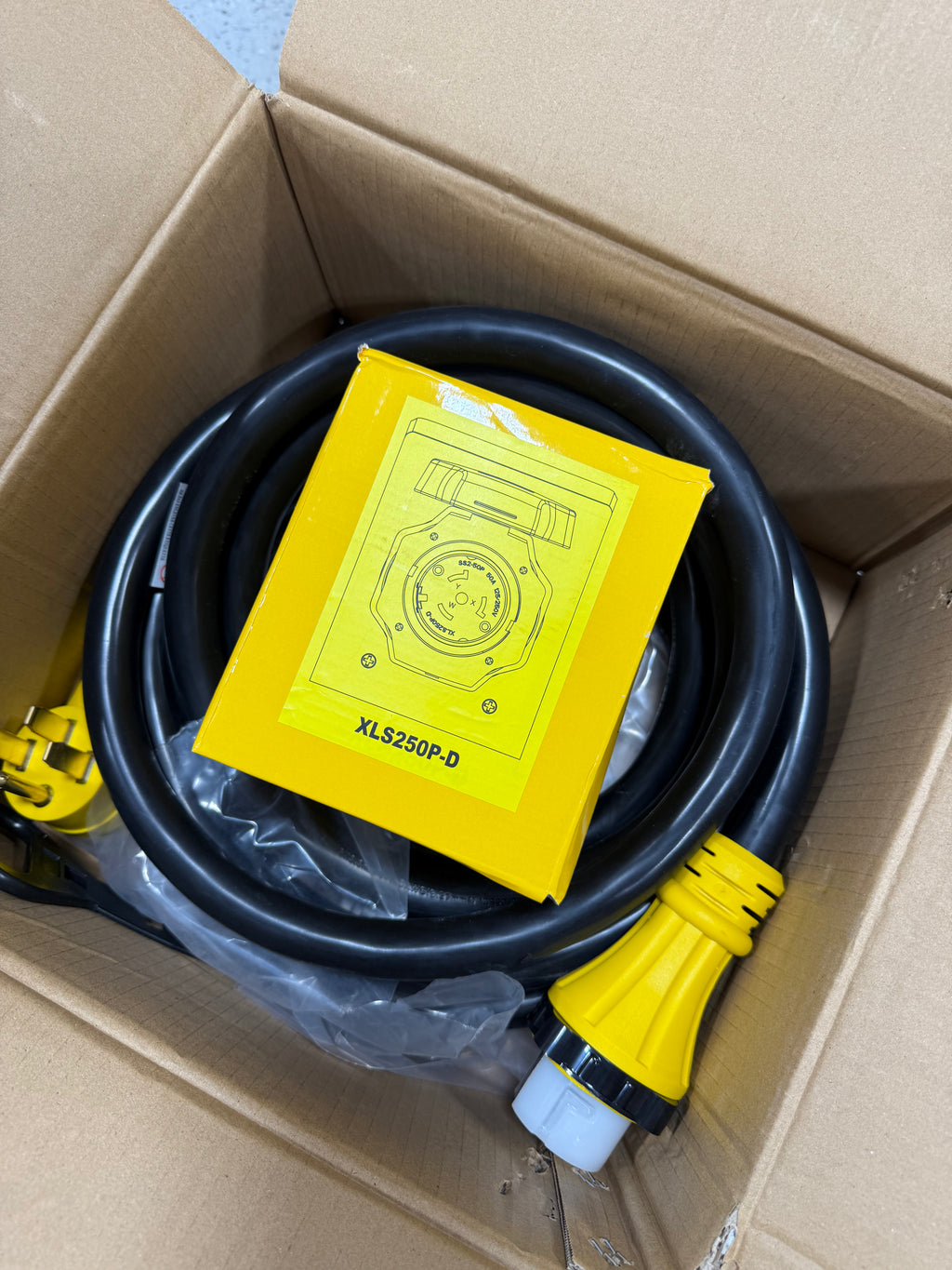 Filluck 50 Amp Generator Cord with Inlet Box, 20FT RV Extension Cord NEMA14-50P / SS2-50R, Twist Lock Connector, 125V/250V Generator Extension Cord for RV Camper/Electricity for House Generator