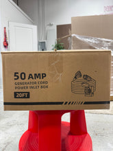 Load image into Gallery viewer, Filluck 50 Amp Generator Cord with Inlet Box, 20FT RV Extension Cord NEMA14-50P / SS2-50R, Twist Lock Connector, 125V/250V Generator Extension Cord for RV Camper/Electricity for House Generator
