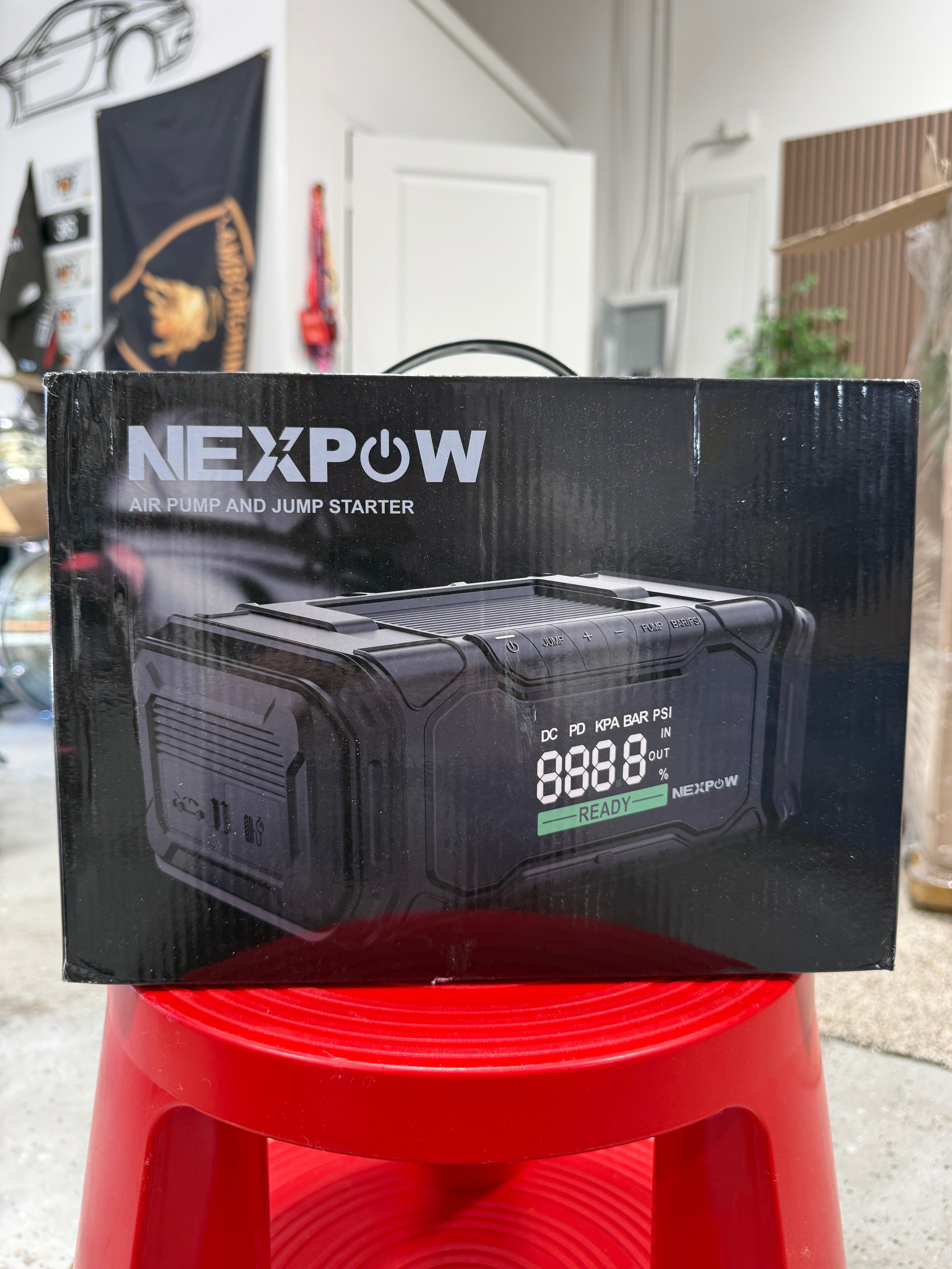 NEXPOW NEXPOW-WP6-QDDY-US/WAL Jump Starter with Air Compressor, 3500A Car Battery Jump Starter with 160PSI Digital Tire Inflator, 12V Battery Jump Pack,PD 60W Fast Charging