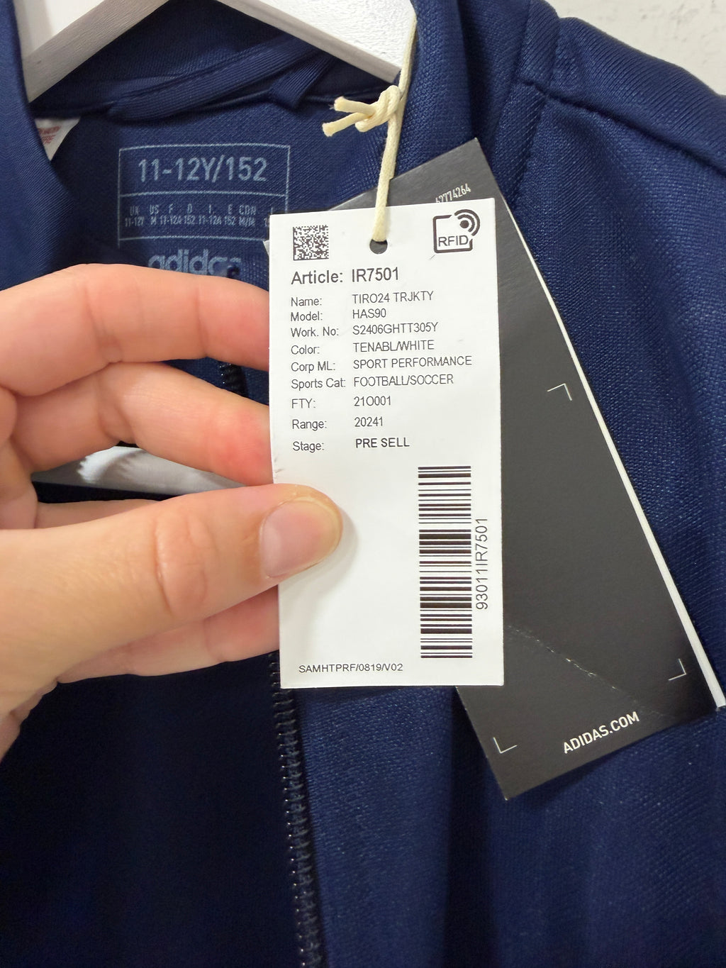 Adidas Tiro 24 Training Jacket Youth Navy Blue