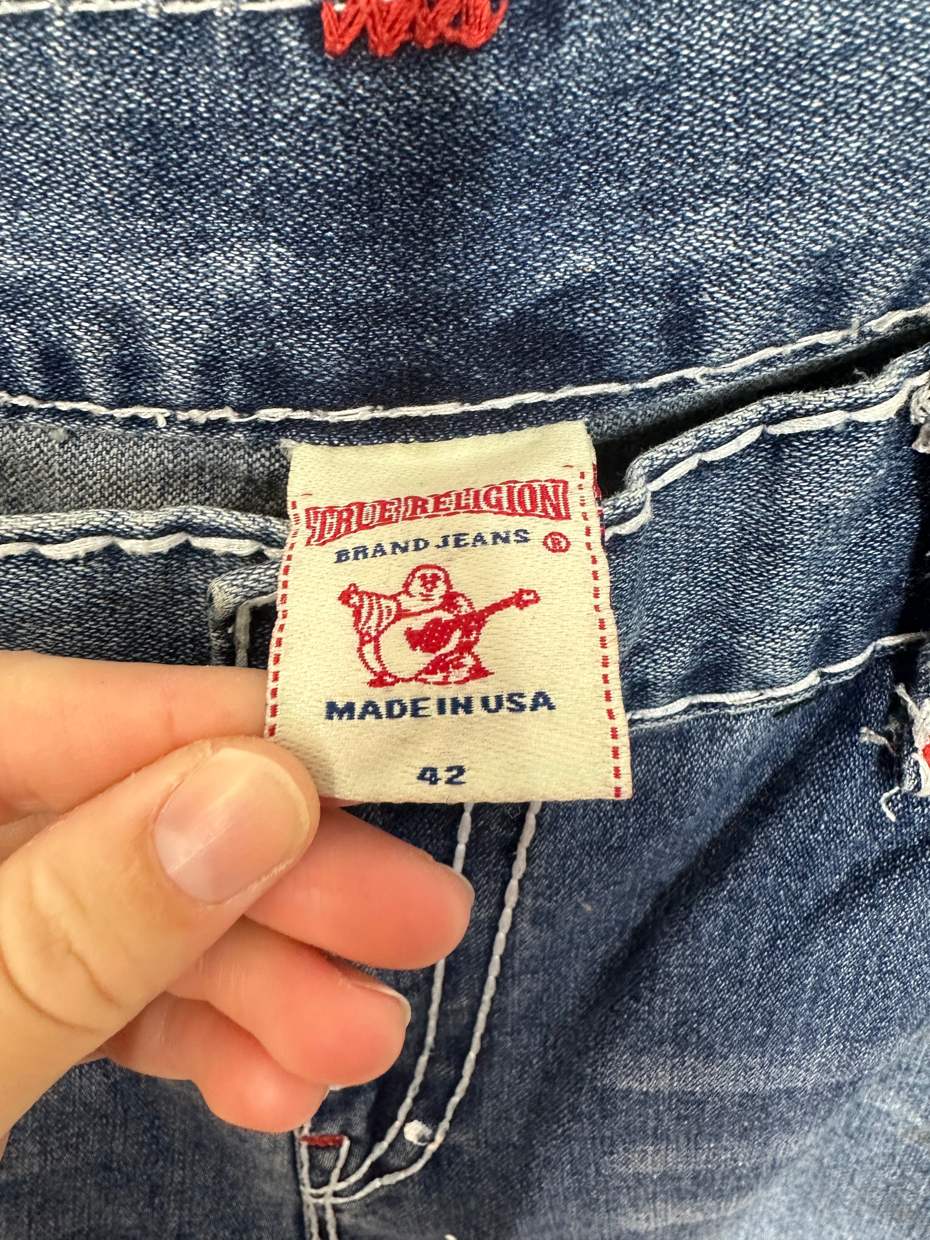 True Religion jeans blue distressed men's sz 42