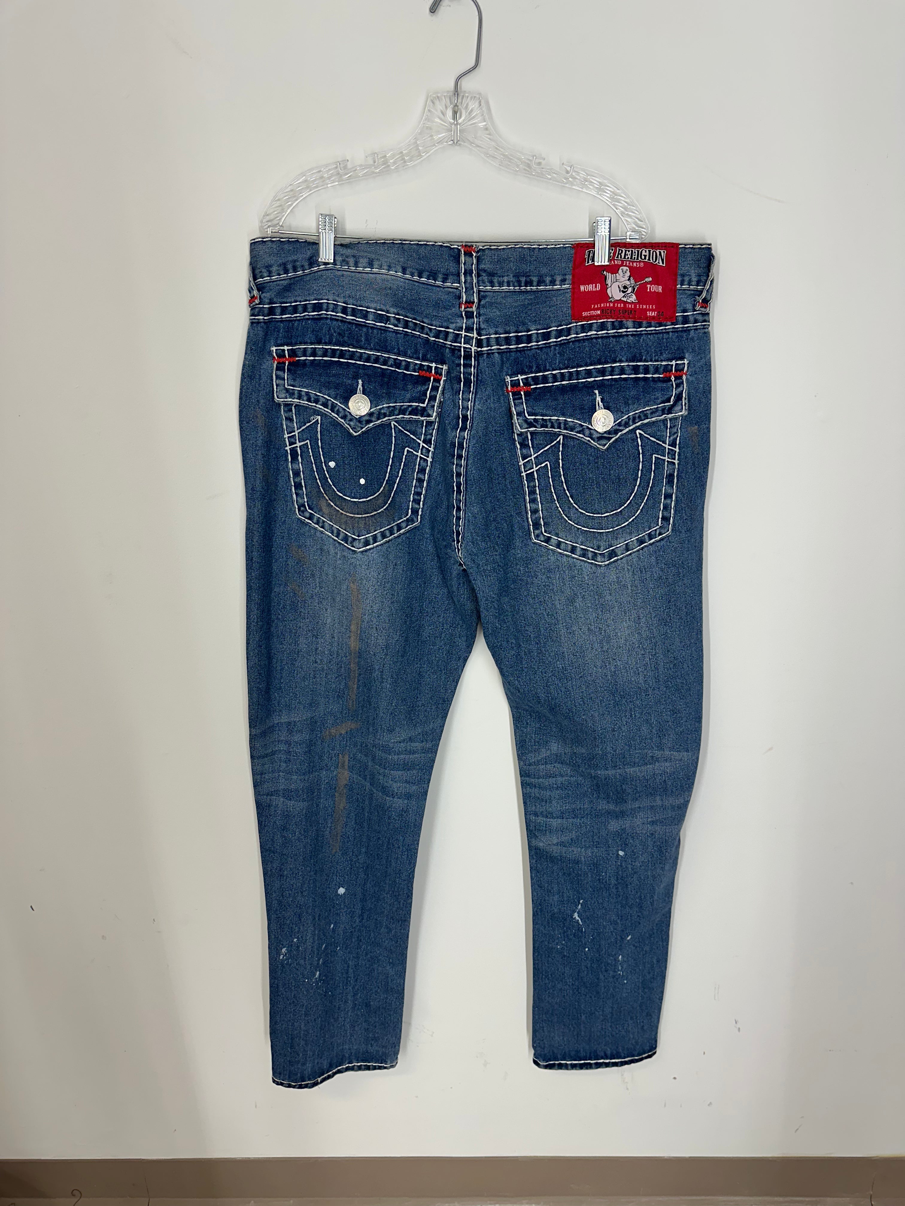 True Religion jeans blue distressed men's sz 42