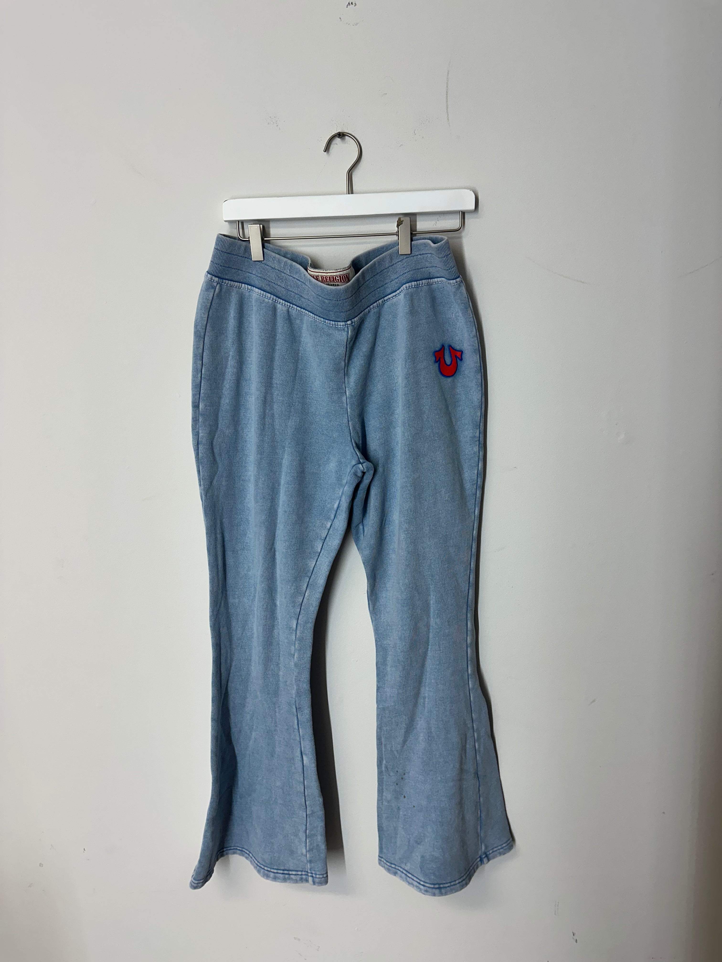 True Religion Big T Pacific Low Rise Bootcut Sweatpants women's sz L