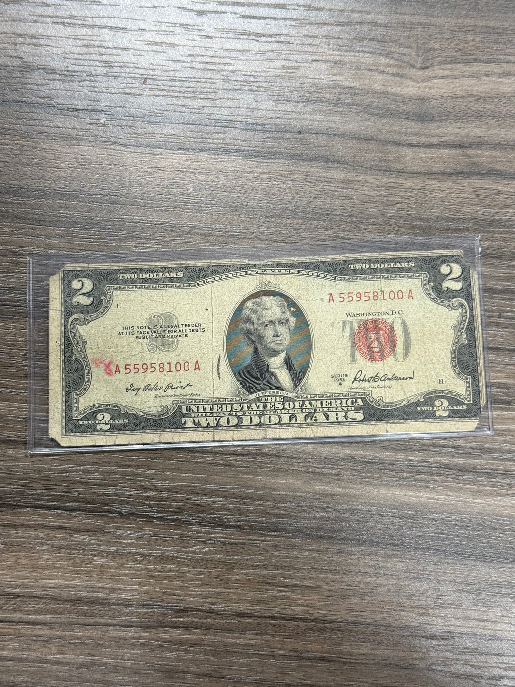 Red Seal Two Dollar Bill