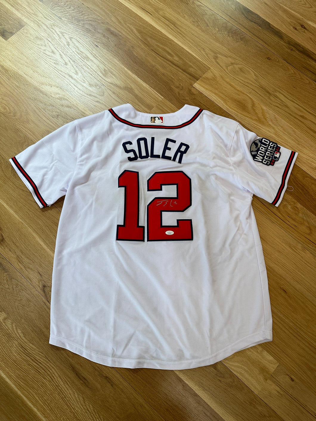 Jorge Soler Braves Autographed World Series Jersey