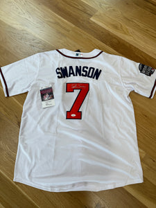 Dansby Swanson Autographed Braves World Series Jersey