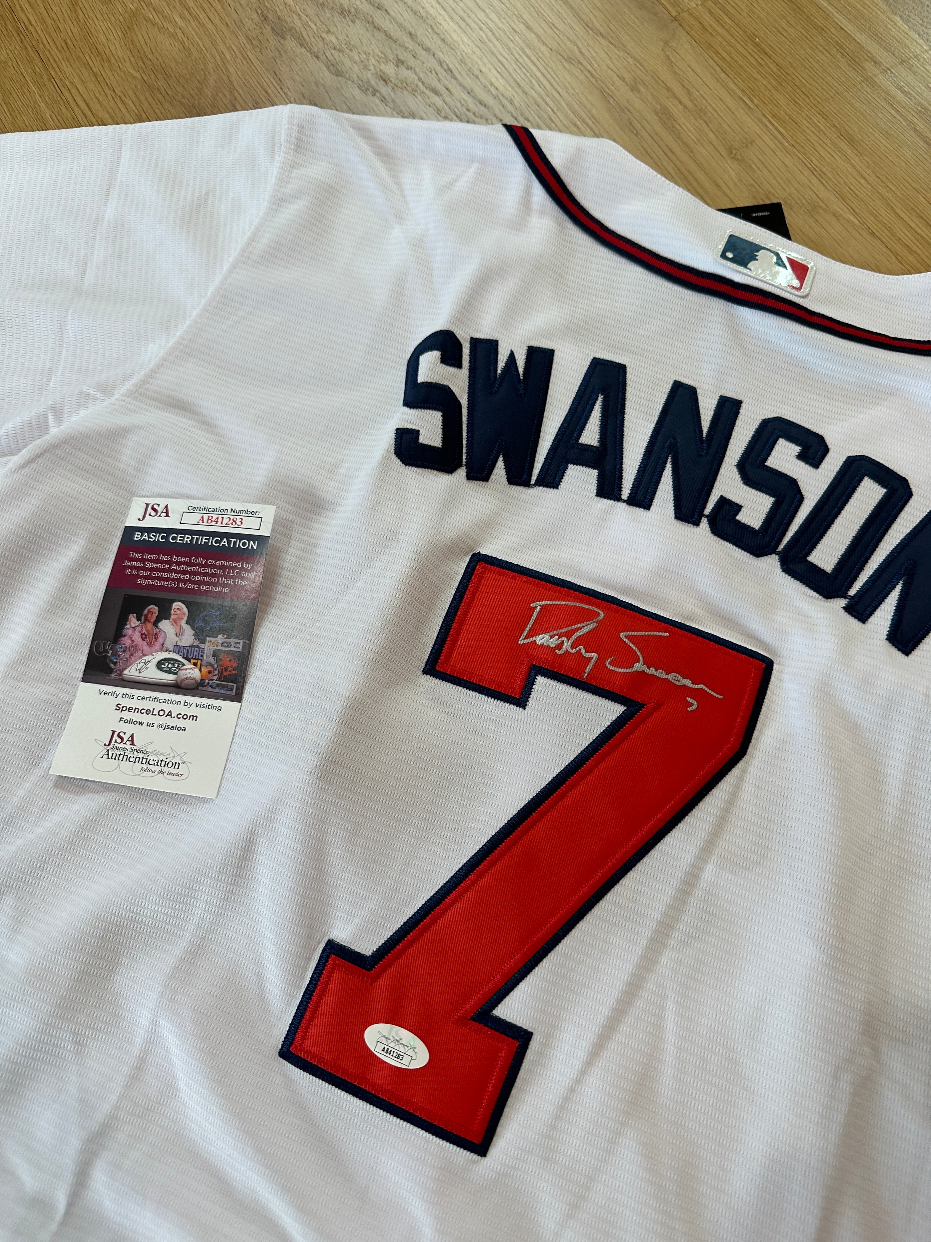 Dansby Swanson Autographed Braves World Series Jersey