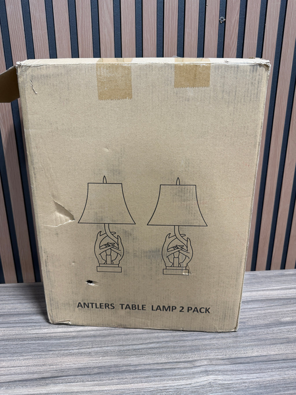 Rustic Western Deer Table Lamps with Nightlight Set of 2